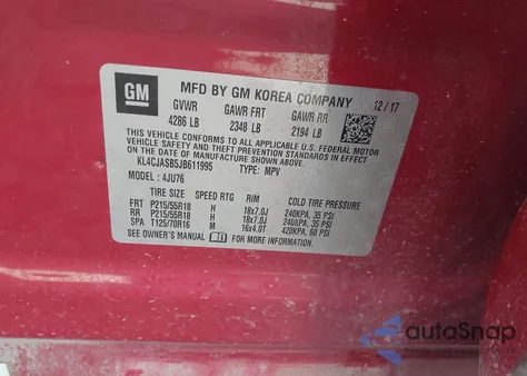 2018 Buick Encore Preferred из США, поврежденный, VIN KL4CJASB5JB611995